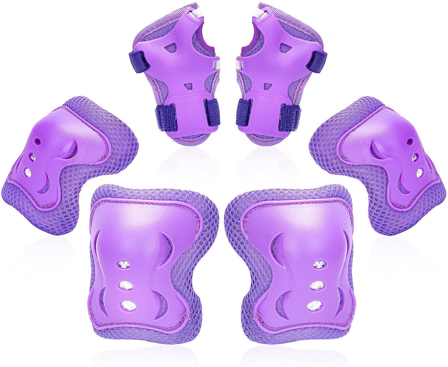 Skiennix Kids Protective Gear Set - Knee Pads, Elbow Pads & Wrist Guards | Ages 3-15 for Roller Skating, BMX & More
