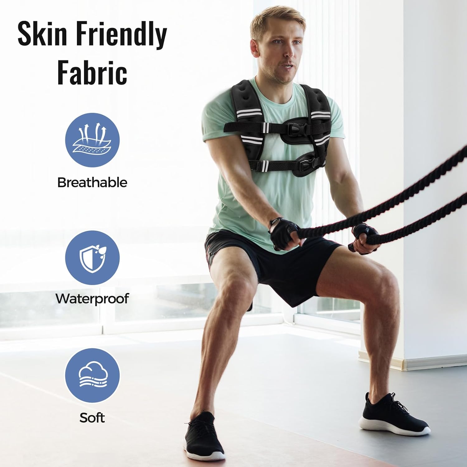 Zeerun Weighted Vest - Comfortable & Durable Rucking Vest with Reflective Stripe | Adjustable for Walking, Running & Strength Training