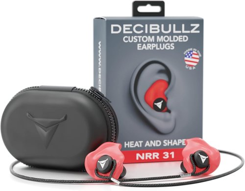 Decibullz Custom Molded Earplugs - Pro Pack for Ultimate Noise Reduction | Red Color