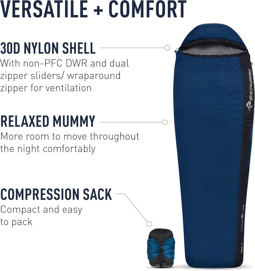 Sea to Summit Trailhead Sleeping Bag - 20-Degree Synthetic | Regular Size for Ultimate Comfort