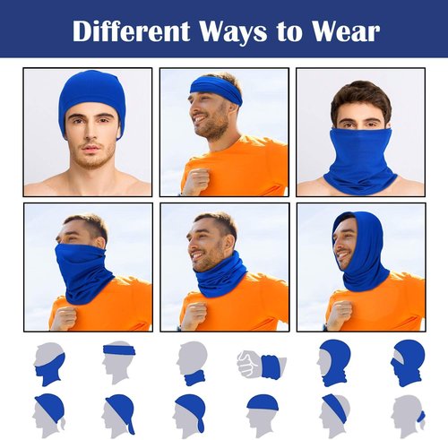 Geyoga UV Protection Neck Gaiter - 6 Pieces Cooling Scarf Mask for Summer | Breathable Bandana