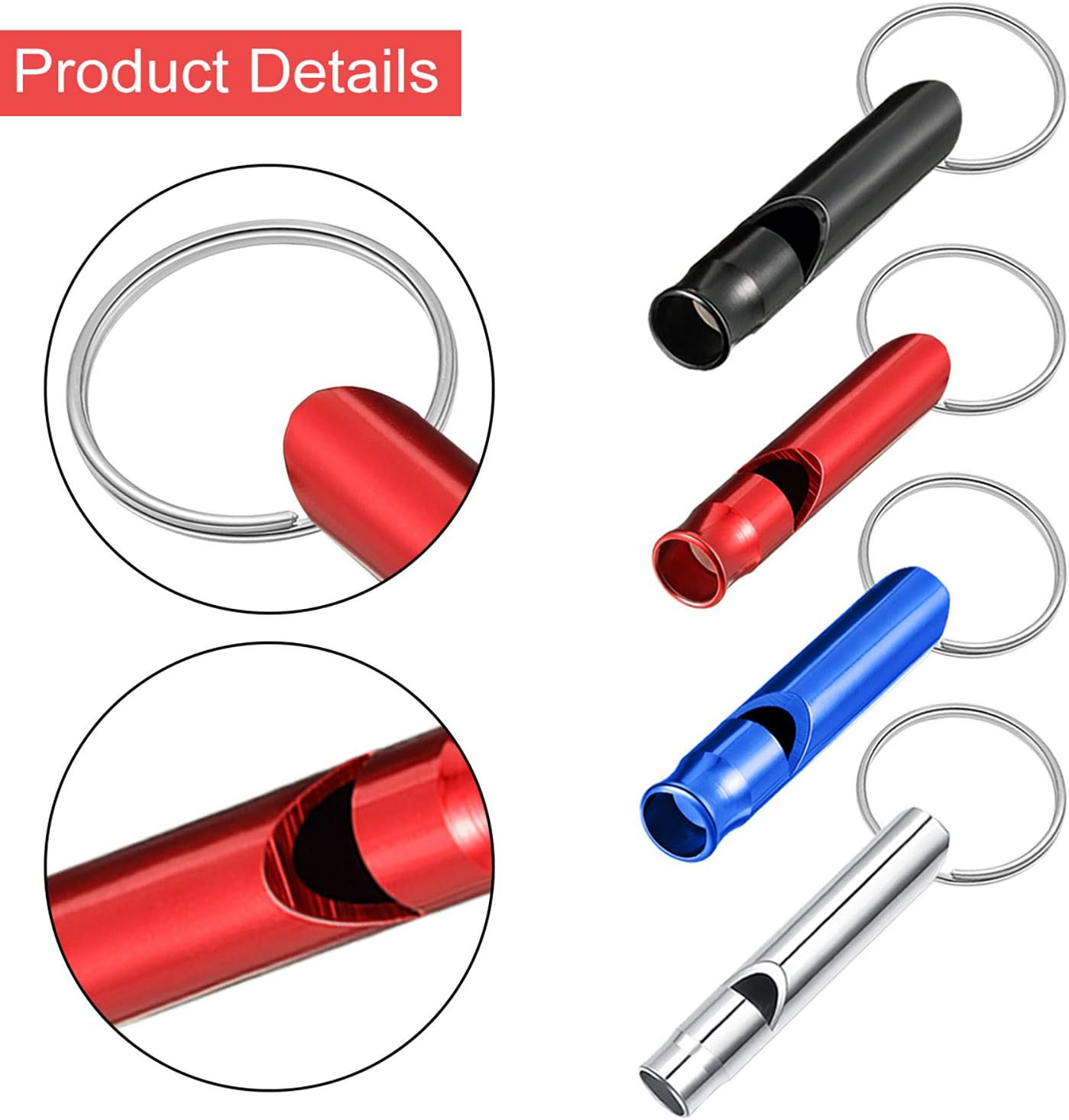 Sumind Emergency Whistle Keychain - 49-Piece Survival Set for Camping, Hiking & Boating | 7 Colors Available