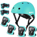 Adjustable Kids Helmet with 2-Size Protection Set for 3-16 Years - Light Green, 20.5-22.4 in (52-57 cm) with Knee Elbow Wrist Pads