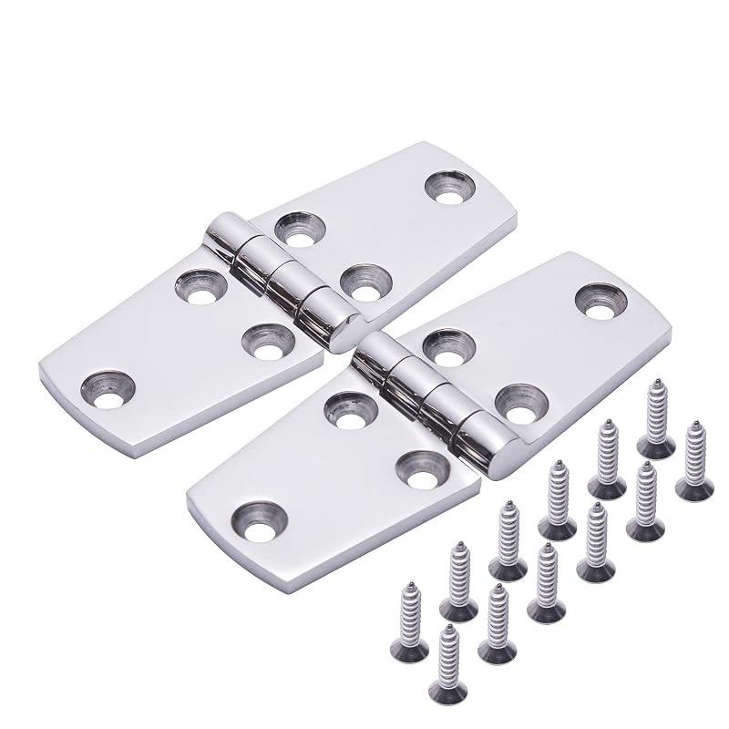 Marine Grade 316 Stainless Steel Door Hinges 4x1.5 in Heavy Duty Pack of 2 with Screws