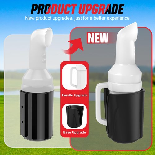 VYYOKMU Universal Golf Cart Sand Bottle with Holder, No Drilling Golf Cart Divot Filler Sand Bottle with Handle for Club Car, EZGO, Yamaha Carts with 1" Square Tube Bracket, Seed Container, 1PCS