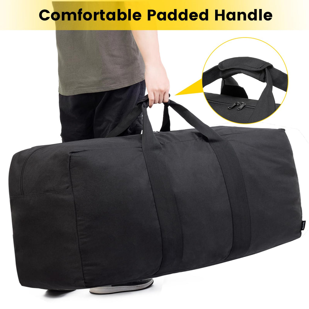 Vorspack Extra Large Duffle Bag for Travel - 200L Duffel Bag for Men Gear Bag for Storage Foldable Weekender Bag for Overnight Camping - Black