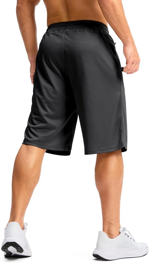 G Gradual Men's Basketball Shorts - Quick Dry Lightweight Athletic Shorts with Zipper Pocket | 9"/11" Sizes