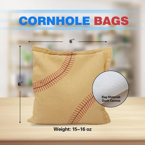 GSE Games & Sports Expert Cornhole Bags - Set of 8 Premium Weather-Resistant Bean Bags | Regulation Size