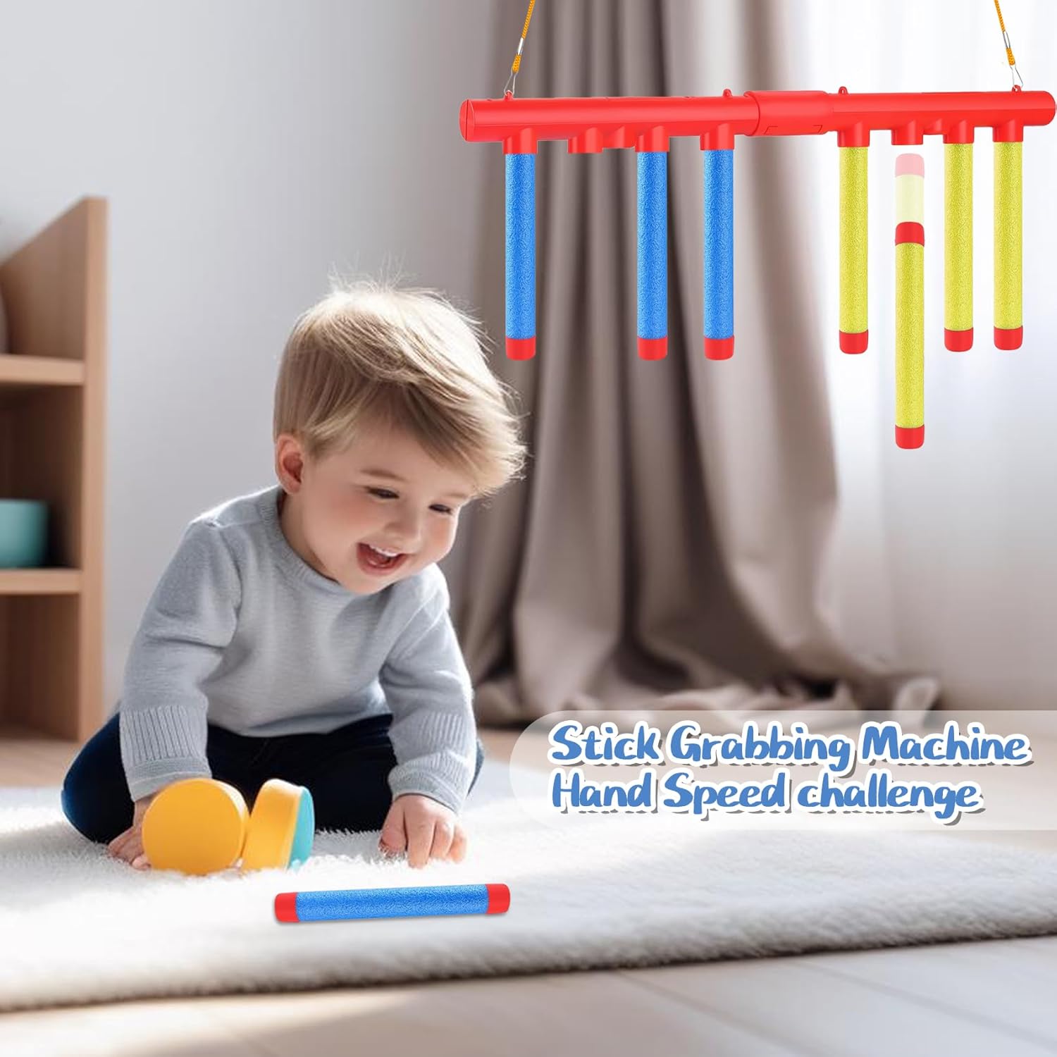 Reflex Drop Sticks Challenge Game - Enhance Hand-Eye Coordination | 3 Adjustable Speed Modes for All Ages