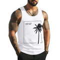 MYHALF Beach Tank Tops Mens Summer Sleeveless Shirts Graphic Palm Tree Vacation Tanks Muscle Gym Tank Top