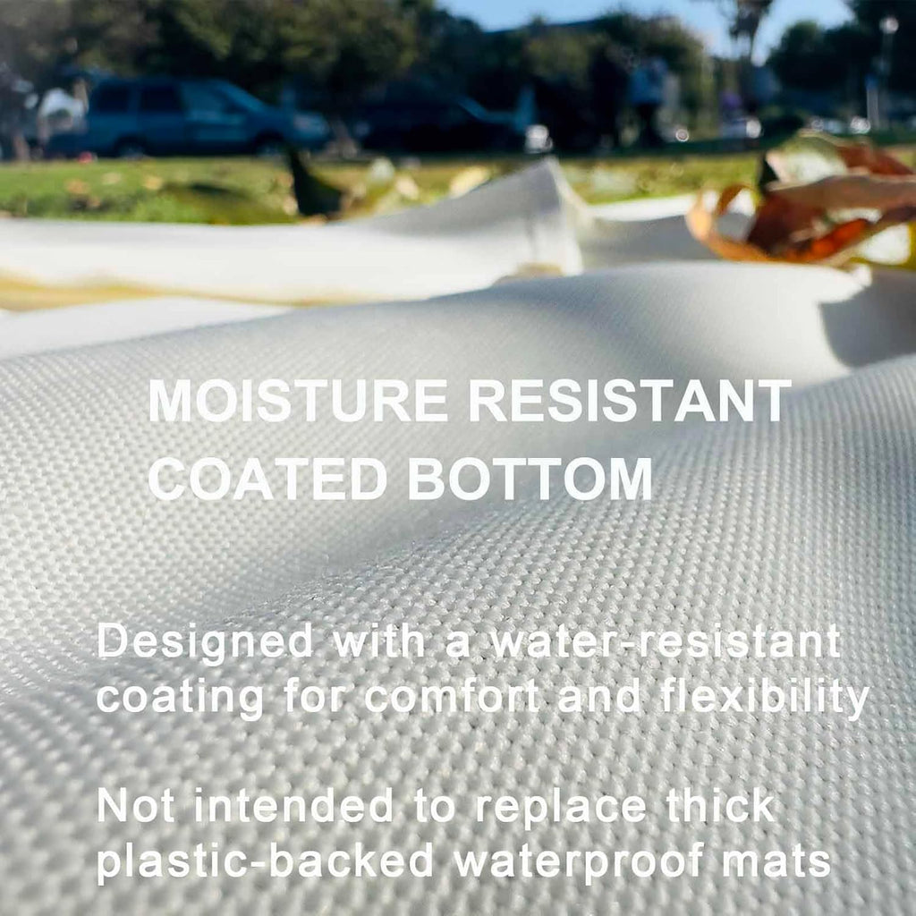 White Picnic Blanket - Large Canvas Beach Mat, Machine Washable, 4'9” × 6'3”