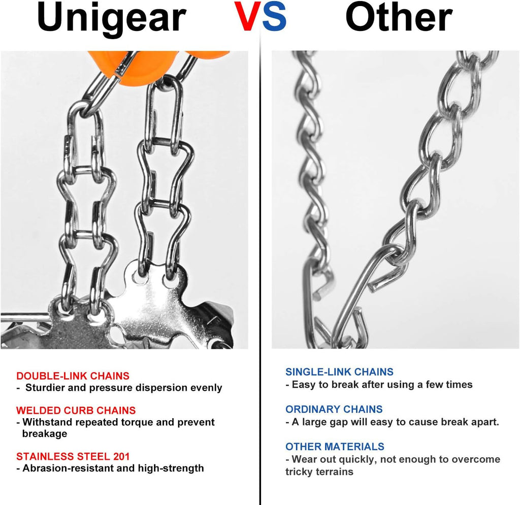 Unigear Crampons - Traction Ice Cleats with 18 Spikes for Hiking, Walking & Climbing | Durable Snow Grips
