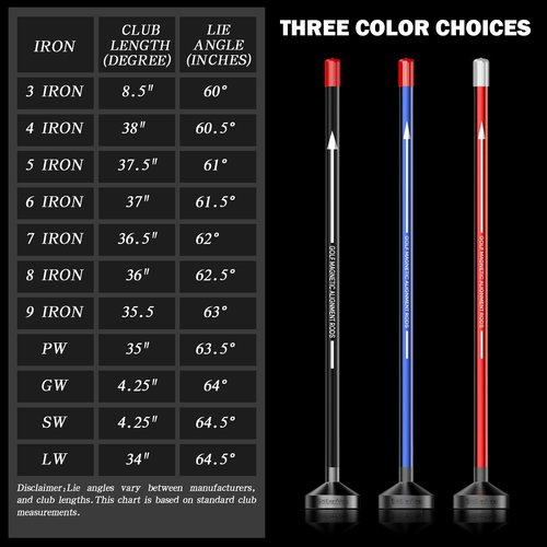 SisterAling Golf Magnetic Alignment Rods,Golf Club Alignment Sticks,Magnetic Swing Training Aid Accessories Visualize Calibrate Golf Shots,hit The Target with The Right Golf Swing,Golf Gift (red)
