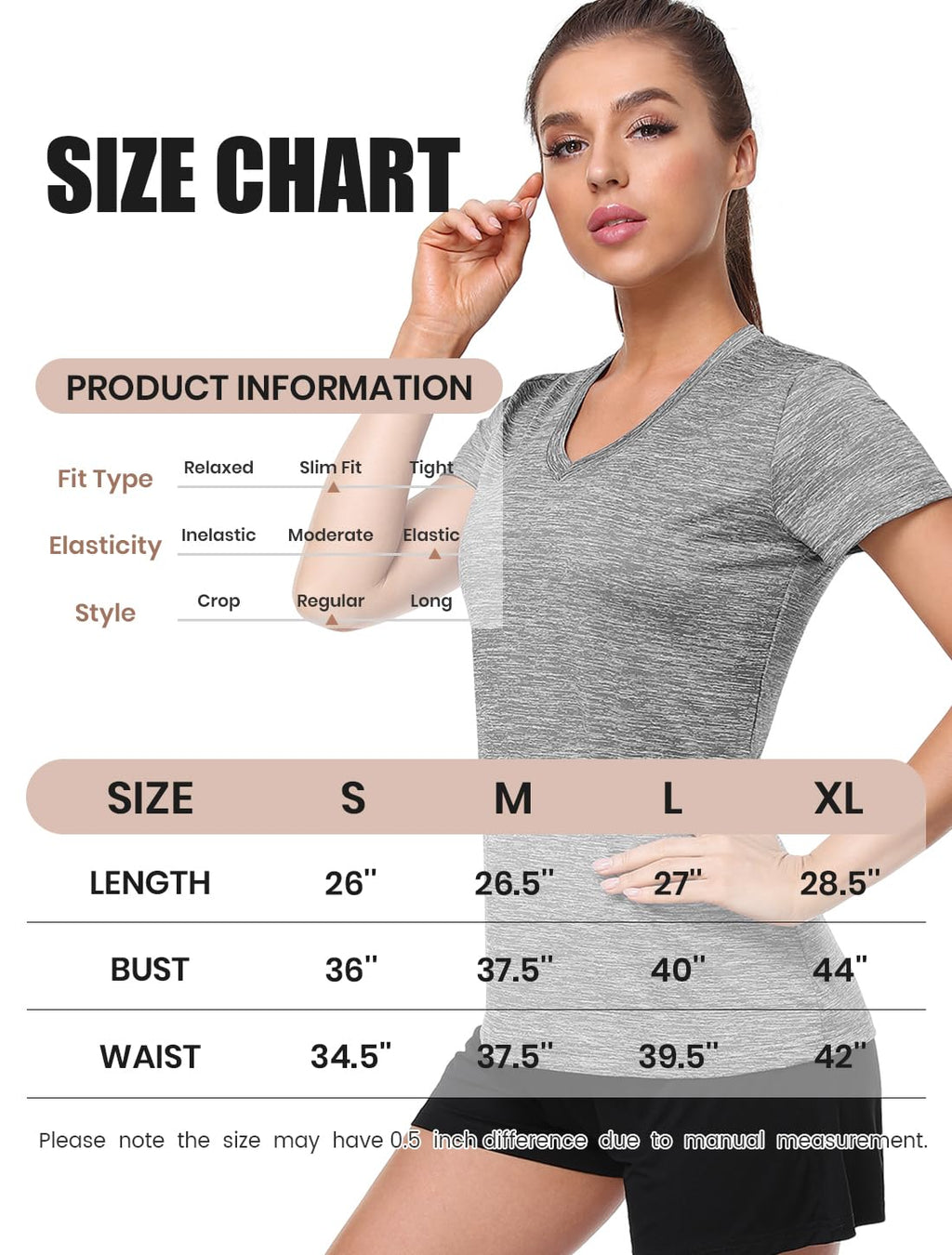 Cosy Pyro Women's Short Sleeve V-Neck Athletic T-Shirt Exercise Yoga Tees Dry Fit Gym Shirts Moisture Wicking Workout Tops Pack of 5 Black/Gray/Wine/Blue/Green S