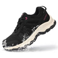 ANJOUFEMME Women's Waterproof Hiking Shoes Non Slip Sneakers Lightweight Tennis Shoes for Work Walking Running Trekking Trail Shoes DSX03W-FN-US-BLACK-9