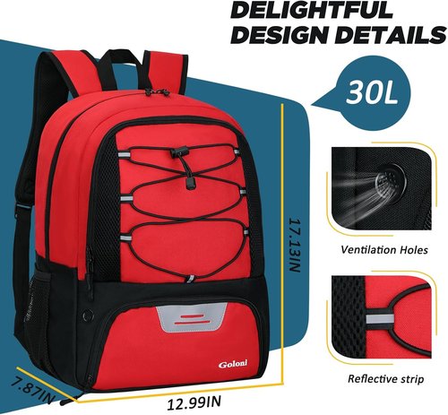 Goloni Soccer Bag - Versatile Basketball & Soccer Backpack with Ball and Shoe Compartment | Large Size