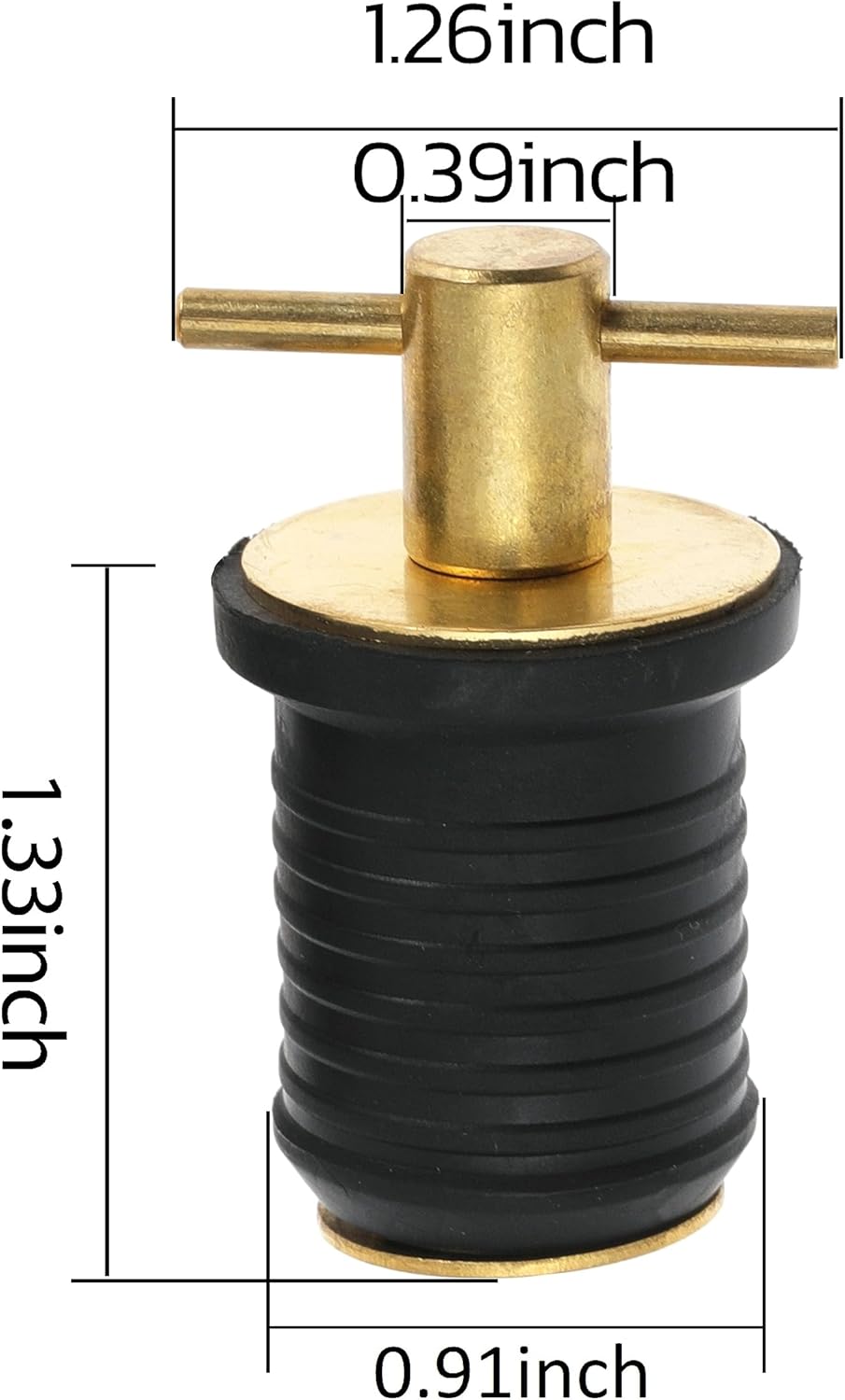 Skiennix Boat Drain Plug Set - Durable Snap Rubber Plugs with Brass Handle - Marine Twist Accessories