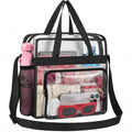 Busiuw Clear Bag for Stadium Events, Stadium Approved 12x12x6 Clear Tote Bag with Reinforced Straps for Sport Fan, Work Concert Travel(Black)