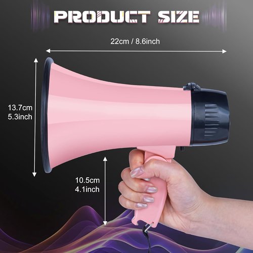 MyMealivos 20W Megaphone Bullhorn, Built in Siren & 240s Recording, 5.4"×8.6" Portable Megaphone with Volume Control Cover Up to 300 feet+ for Indoor and Outdoor Activities