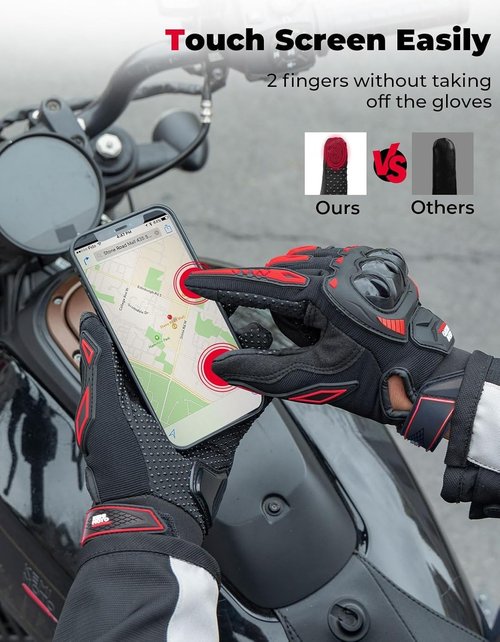KEMIMOTO Touchscreen Motorcycle Gloves - Anti-Slip Dirt Bike Riding Gear for Men & Women | Versatile for ATV, UTV, Motocross