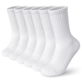 BOOPH Kids Crew Socks Thick Cotton Athletic 5-14 Years - White, 10-14 Years