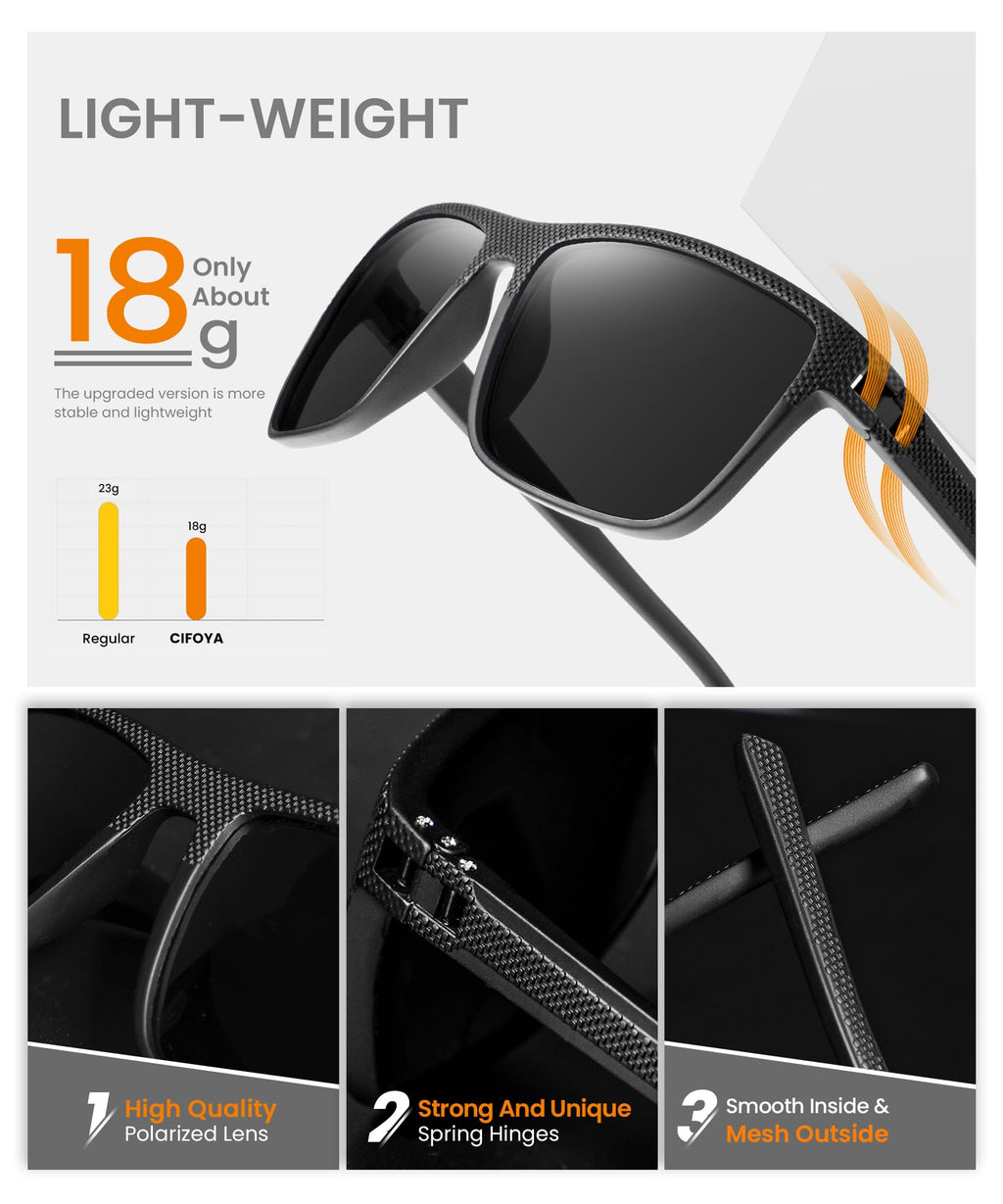 CIFOYA Sunglasses-Men Polarized Mens Sunglasses: Classic Women Sun Glasses UV Protection for Fishing Driving Golf
