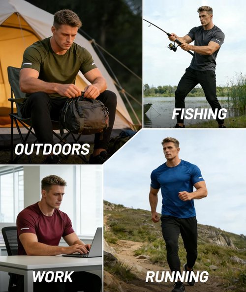 Little Beauty 5 Pack Workout T Shirts for Men Mesh Fast Dry Gym Shirts Moisture Wicking Short Sleeve T-Shirt