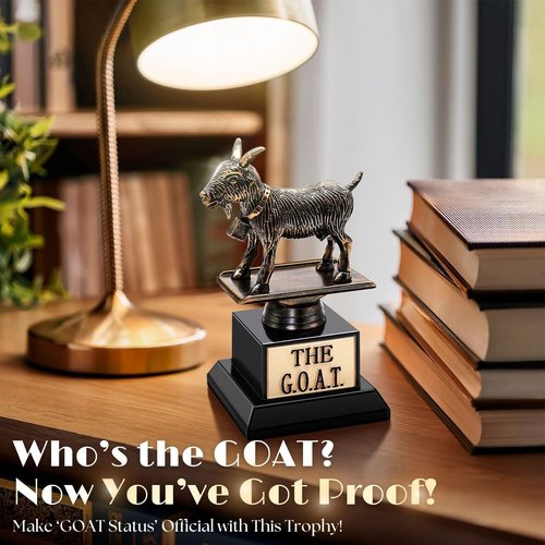 Flexzion Goat Trophy Award - Funny Engraved Recognition Plaque for Adults | Unique Gift for Sports, Teachers & Friends