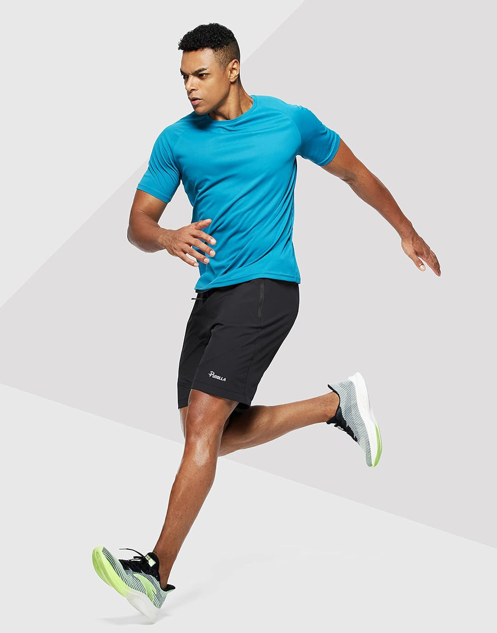 Pudolla Men's Running Shorts - Lightweight Athletic Gym Shorts with Zipper Pockets | 7"/5"/9" Options