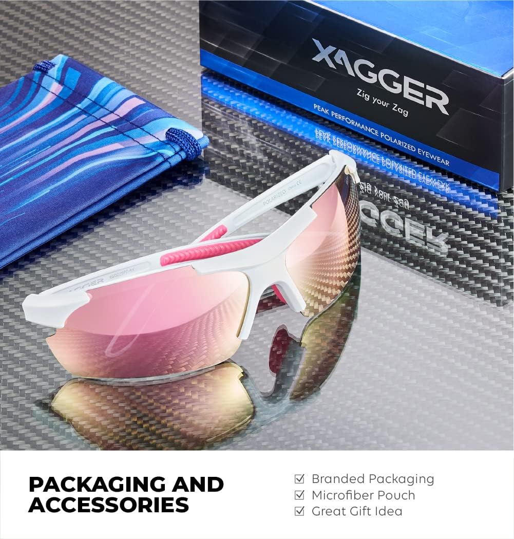 Xagger Polarized Sports Sunglasses - UV400 Protection for Men & Women | Ideal for Running, Baseball, Cycling