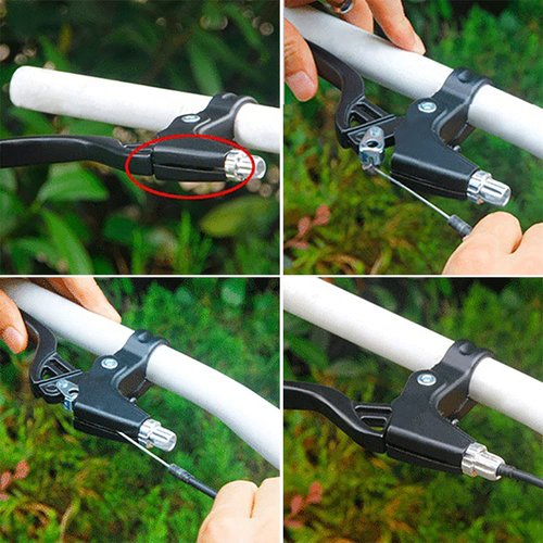 Lomodo 4 Pieces Bicycle Brake Accessories Including 2 Pack V-Brake Handlebar Aluminium Alloy Brake Levers (2.2 cm in Diameter) and 2 Pack Brake Wire for Mountain/Road/MTB Bike (Red)