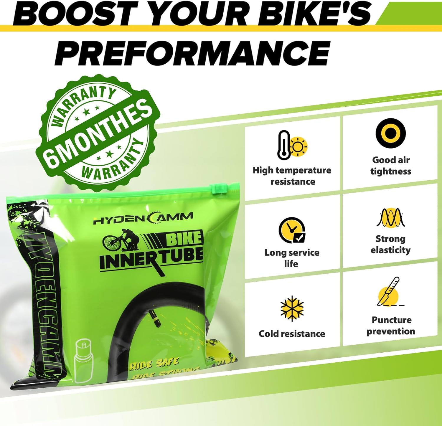 Skiennix Bicycle Tube - Reliable Inner Tube with 32mm AV Schrader Valve - 12" to 29" Sizes Available