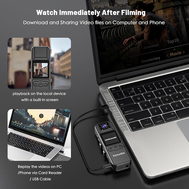 Kaysunlink 1080P Mini Body Camera with 1.4