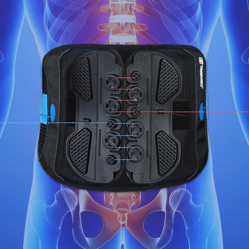 TIMTAKBO Comfy Lumbar Brace for Women Men Lower Back Pain Relief, Lumbar Decompression Back Brace for Herniated Disk, Sciatica, Scoliosis, Discectomy, Laminectomy（Black-LX)
