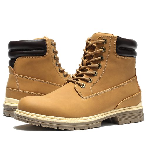 ANJOUFEMME Winter Hiking Boots Men Waterproof, Warm Work Trekking Shoes for Men FNM2018-YELLOW-10