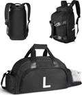 Skiennix Initial Gym Bag - Stylish Dance & Travel Duffle with Shoe Compartment | Monogrammed for Kids (Letter L)