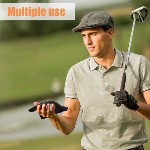 Tatuo 3 Pcs Golf Ball Towel with D Clip 5.5 x 5.5 Inch Wet and Dry Small Pocket Golf Towel Portable Ball Cleaner Accessories for Bag Trolly Belt Loop Men Women Course Exercise