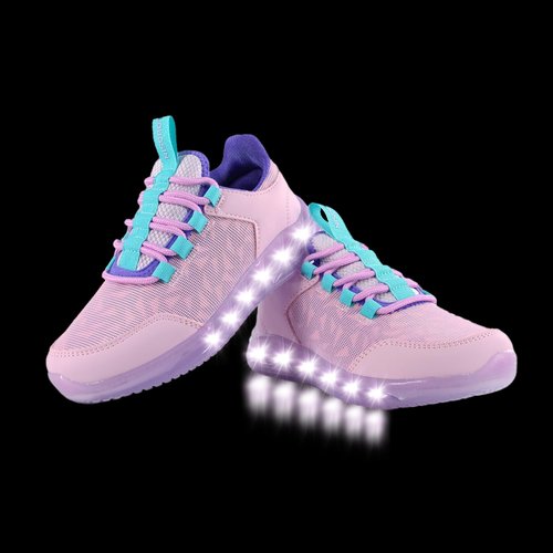 LOUGSIN Girls Light Up Shoes Lightweight Mesh Breathable Adorable GlowDash Walking Running Sneakers for Little Kid Purple Size 13