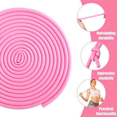 Teyva Daily 4 Roll Latex Resistance Tubes, 25 ft, Exercise Bands Professional Grade Strength Training Bands for Women Exercise, Lower Pilates, Training, Workout(Medium Level 2,Pink)