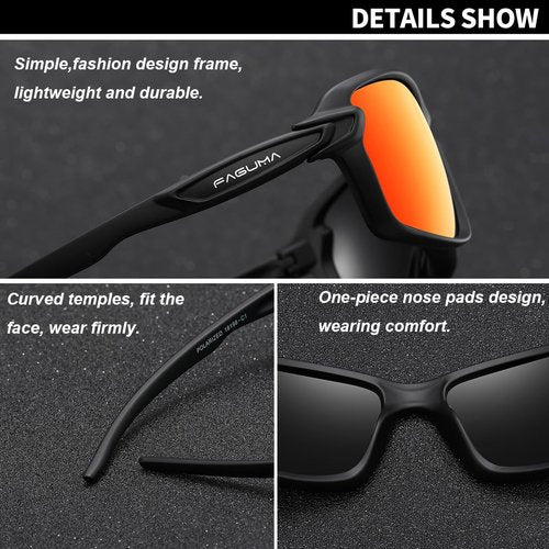 FAGUMA Ultralight Polarized Sports Sunglasses For Men Cycling Driving Fishing Running UV400 Protection