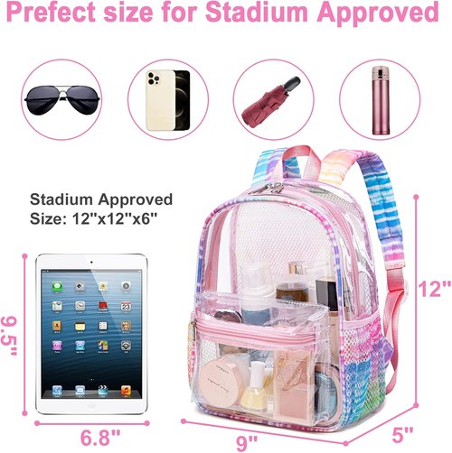 BTOOP Clear Mini Backpack - Transparent Stadium Bag for Concerts & Festivals | 12"x12"x6" Size