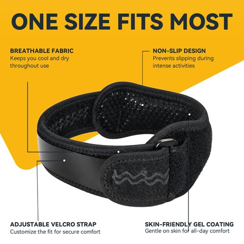 Origintek Patellar Tendon Support Strap, Adjustable Knee Support Strap Patella Band for Tendonitis, Sports, Workouts & Daily Knee Pain Relief for Men Women, Standard Fit (Fits Most) M/L, 1 Pack
