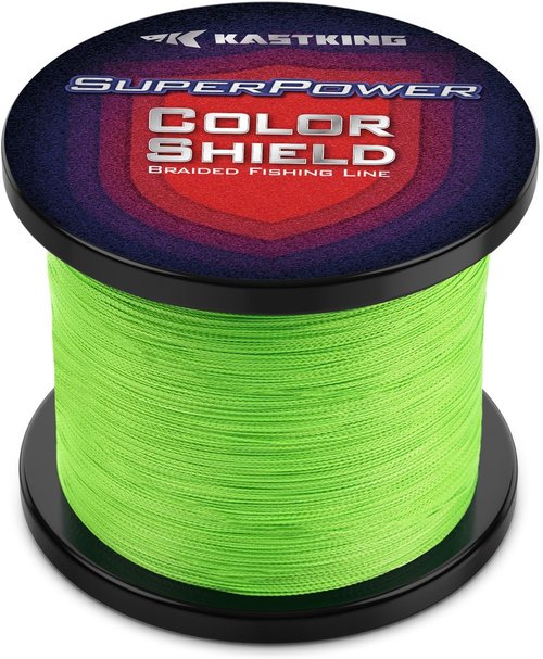 KastKing Superpower ColorShield Braided Fishing Line - Colorfast & Durable UHMWPE Fiber, 100 Yards