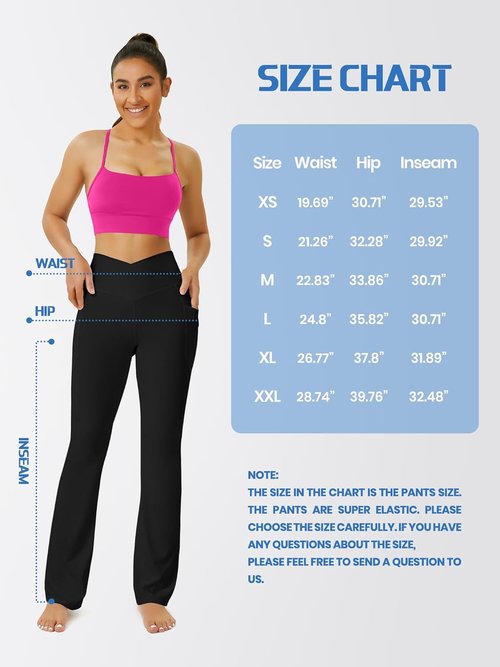 FOHOFO Yoga Pants - High Waisted Bootcut Leggings with Pockets for Women | Flare Design