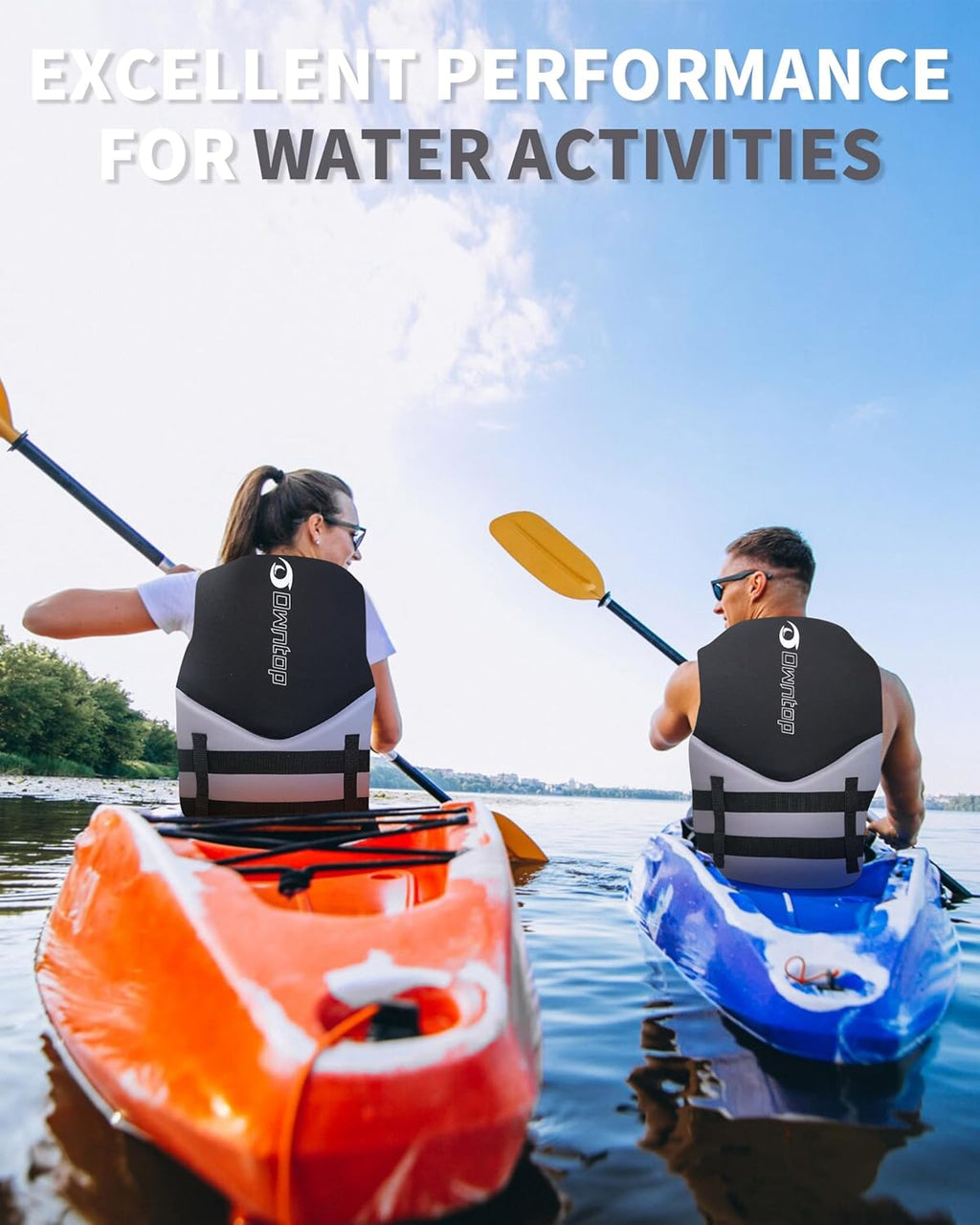 Owntop Swim Vest - Adult Neoprene Water Sport Floaties for Swimming, Boating & Kayaking | Adjustable Zipper & Dual Buckle