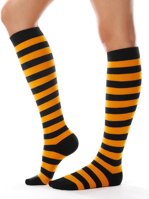 FITRELL Women's Knee High Athletic Socks - Casual Stripe Design | 1-4 Pack for Outdoor Sports
