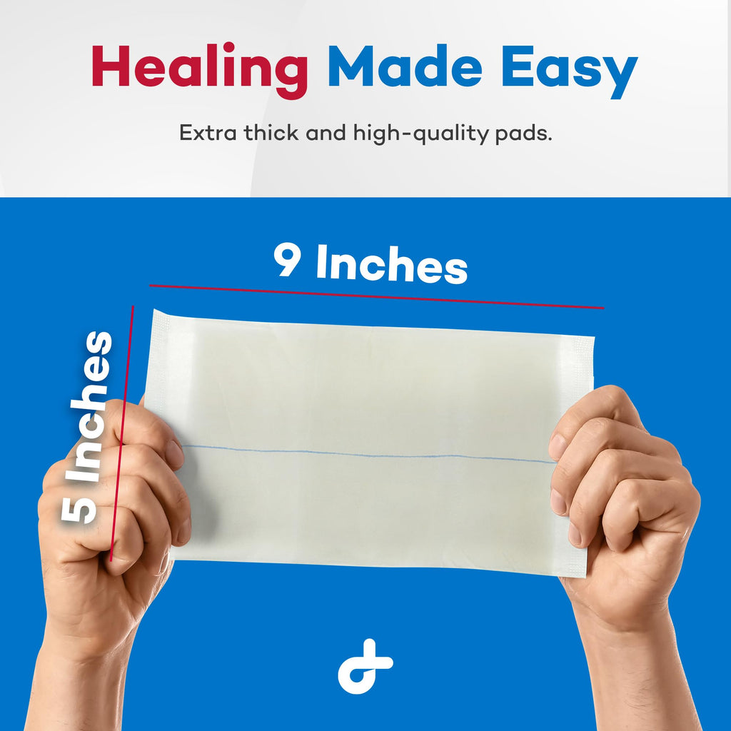 Dealmed Abdominal Combine Pads 5"x9" (20-Pack) Sterile Individually Wrapped, ABD Pads, Absorbent, Non Adherent for Wound Care, Drainage, First Aid, 20/Box (1 Pack)