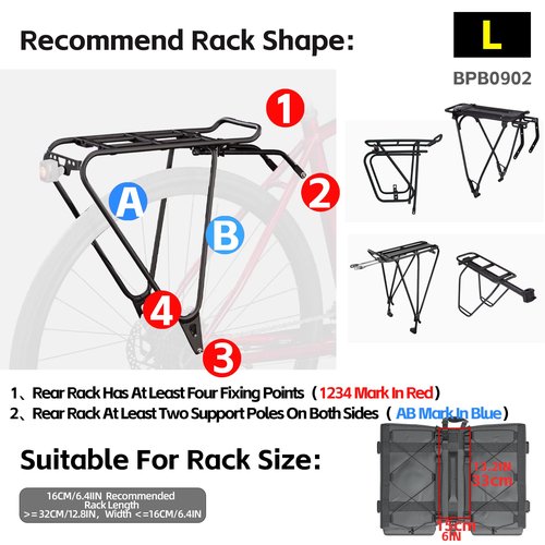 Kinpit Bike Panniers Bike Bags Waterproof 40L Bicycle Saddle Bags for Rear Rack Luggage Trunk Bag Double Side Pannier Bag with Rain Cover Cycling Accessories, Black-L