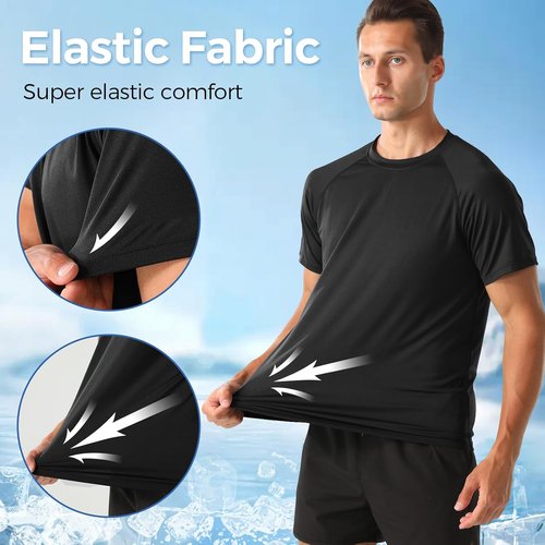 HYCOPROT Men's Quick Dry Athletic T-Shirt - Moisture-Wicking Short Sleeve Tee for Gym & Running