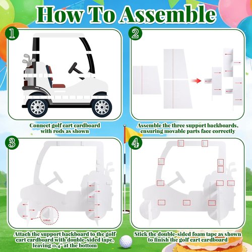 Life Size Golf Cart Cardboard Cutout by [Brand Name] - Perfect Photo Booth Prop for Parties & Events